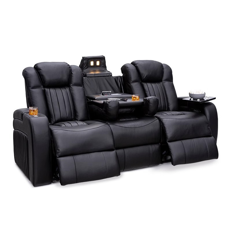 Home Cinema Lounge - Czarne fotele kinowe, leżanka, elektryczny fotel