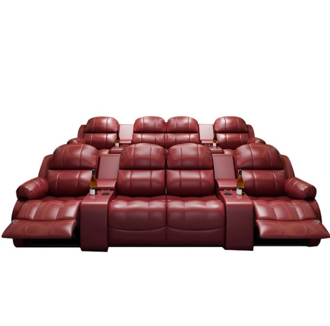 Home Cinema Lounge - Fotel kinowy z regulacją elektryczną, skórzany,